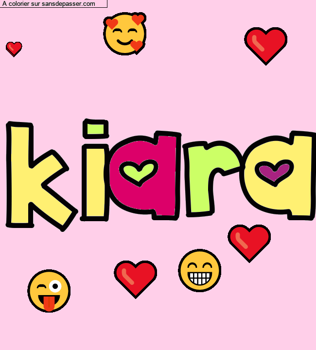 Coloriage pr&eacute;nom personnalis&eacute; "kiara" par un invit&eacute;