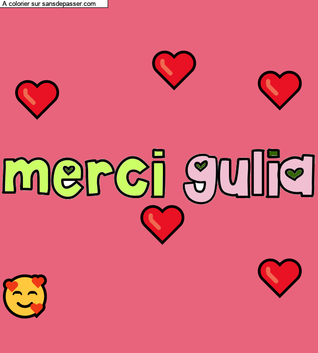 Coloriage pr&eacute;nom personnalis&eacute; "merci gulia" par un invit&eacute;