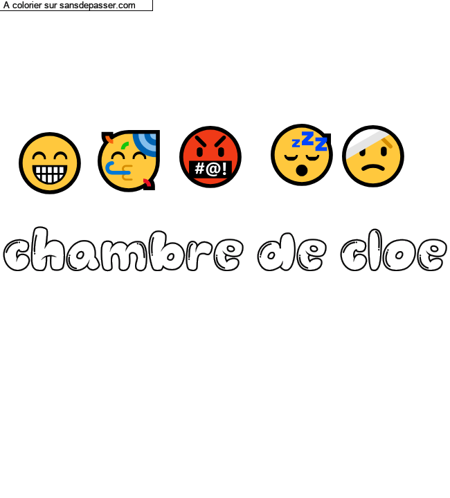 Coloriage pr&eacute;nom personnalis&eacute; "chambre de cloe" par un invit&eacute;