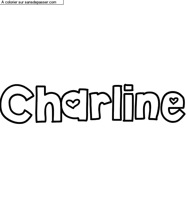 Coloriage pr&eacute;nom personnalis&eacute; "Charline" par un invit&eacute;
