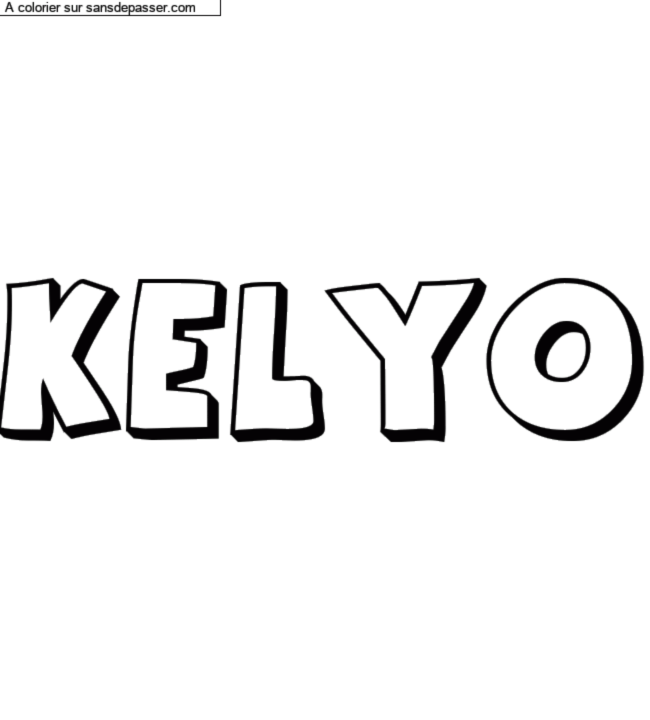 Coloriage pr&eacute;nom personnalis&eacute; "KELYO" par un invit&eacute;