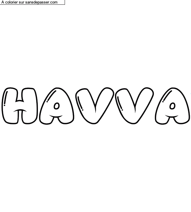 Coloriage pr&eacute;nom personnalis&eacute; "HAVVA" par un invit&eacute;
