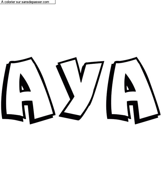 Coloriage pr&eacute;nom personnalis&eacute; "AYA" par un invit&eacute;