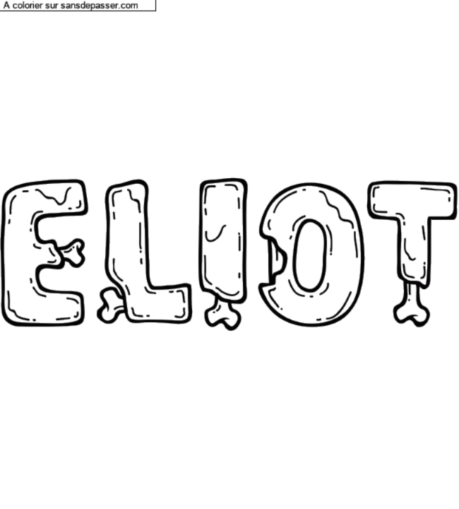 Coloriage pr&eacute;nom personnalis&eacute; "ELIOT" par un invit&eacute;