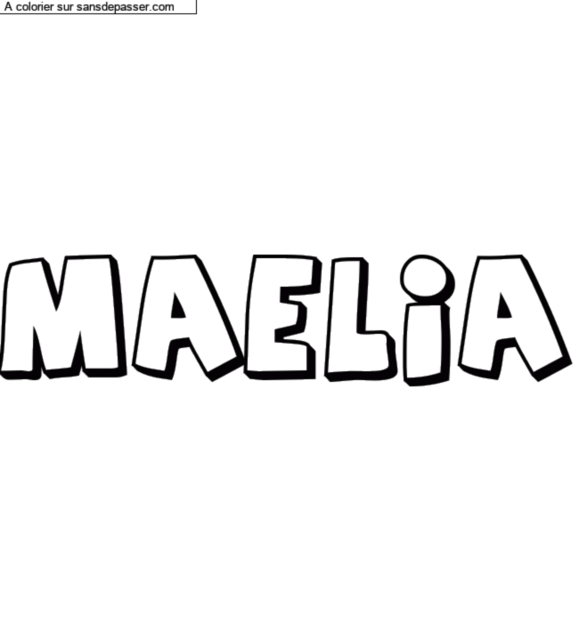 Coloriage pr&eacute;nom personnalis&eacute; "MAELIA" par Catlac