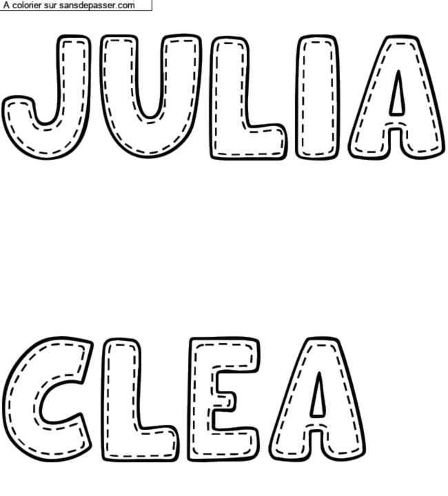 Coloriage pr&eacute;nom personnalis&eacute; "JULIA

CLEA" par un invit&eacute;