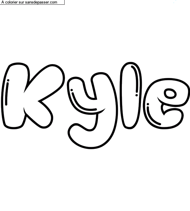 Coloriage pr&eacute;nom personnalis&eacute; "Kyle" par un invit&eacute;