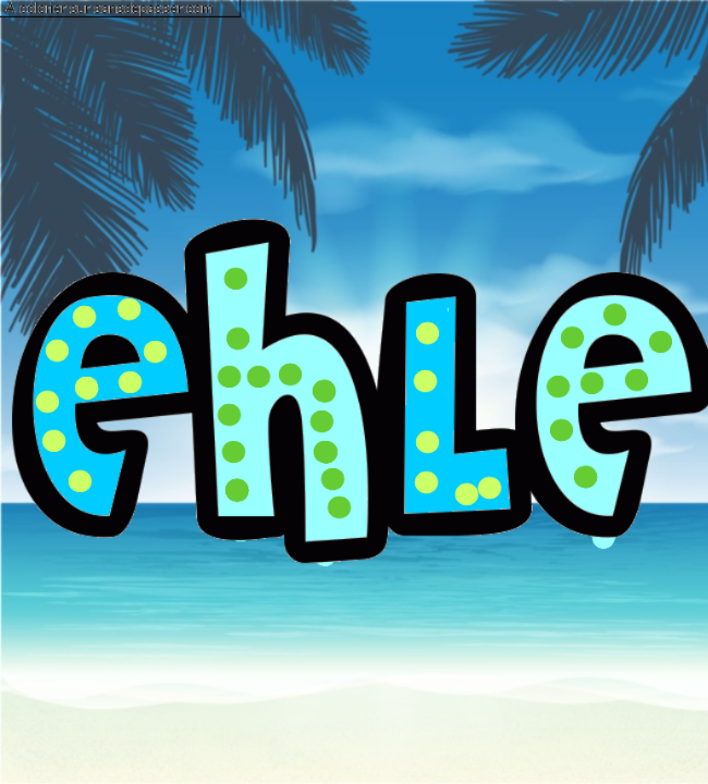 Coloriage pr&eacute;nom personnalis&eacute; "EHLE" par un invit&eacute;