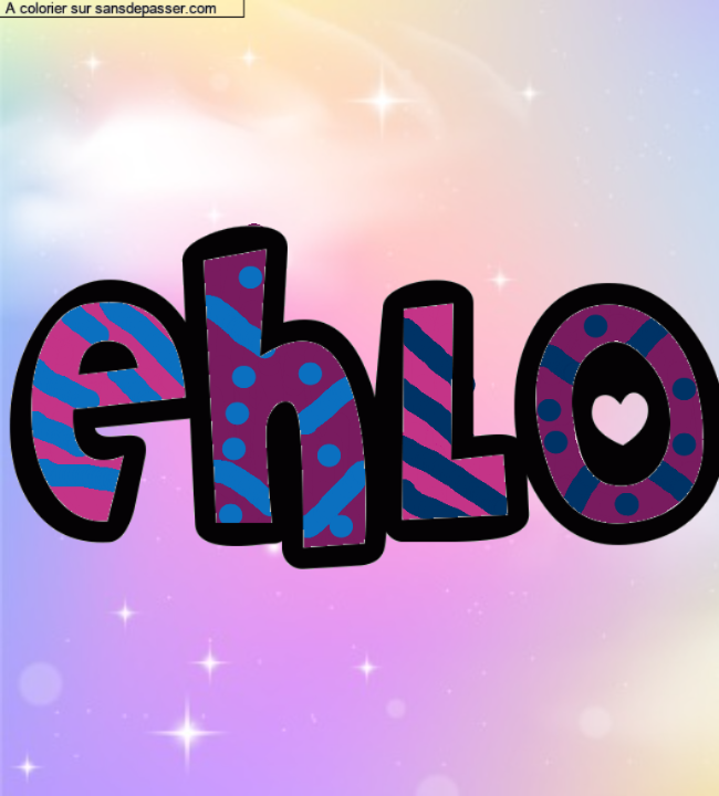 Coloriage pr&eacute;nom personnalis&eacute; "EHLO" par un invit&eacute;