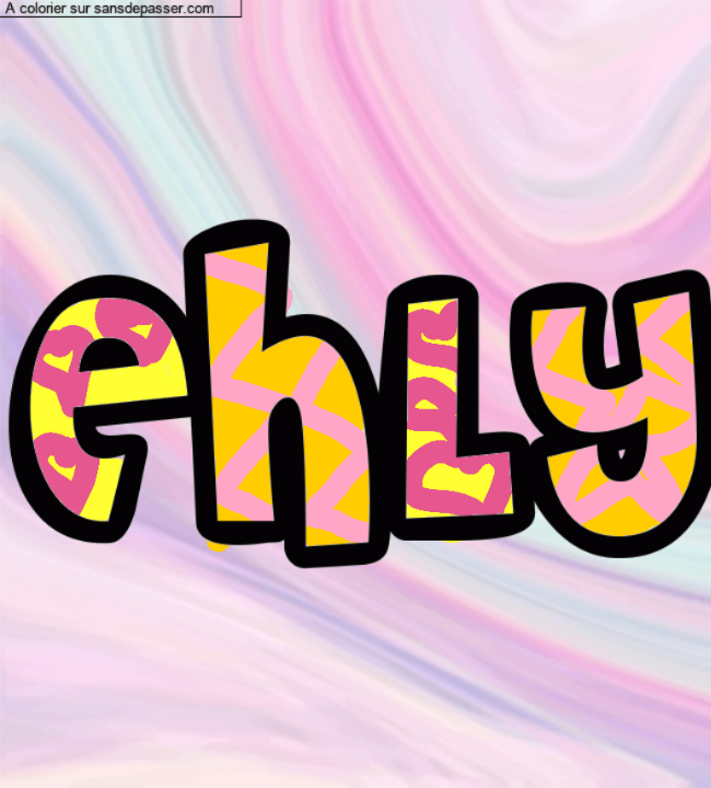 Coloriage pr&eacute;nom personnalis&eacute; "EHLY" par un invit&eacute;