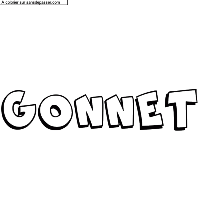 Coloriage pr&eacute;nom personnalis&eacute; "GONNET" par un invit&eacute;