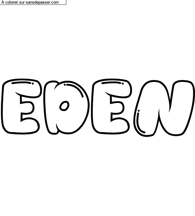 Coloriage pr&eacute;nom personnalis&eacute; "EDEN" par un invit&eacute;
