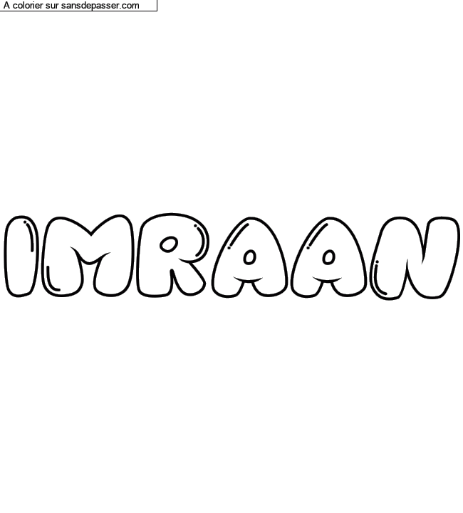 Coloriage pr&eacute;nom personnalis&eacute; "IMRAAN" par un invit&eacute;
