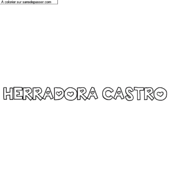 Coloriage pr&eacute;nom personnalis&eacute; "HERRADORA CASTRO" par un invit&eacute;