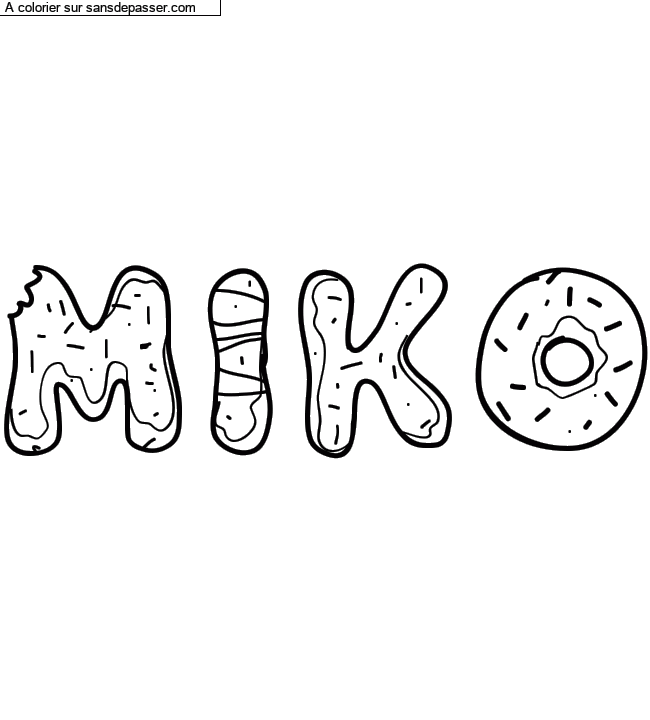 Coloriage pr&eacute;nom personnalis&eacute; "Miko" par un invit&eacute;