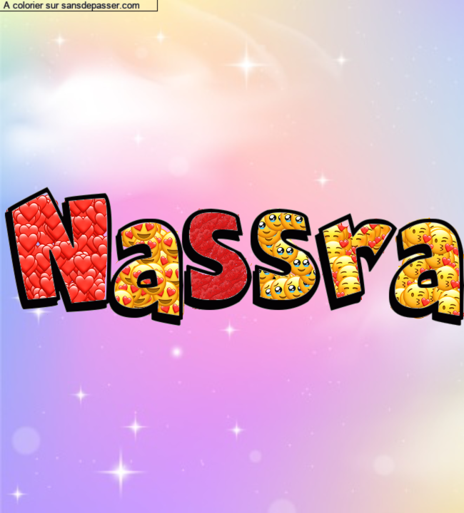 Coloriage pr&eacute;nom personnalis&eacute; "Nassra" par un invit&eacute;