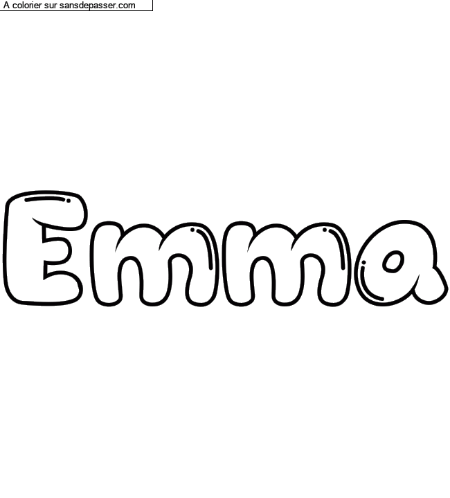 Coloriage pr&eacute;nom personnalis&eacute; "Emma" par un invit&eacute;