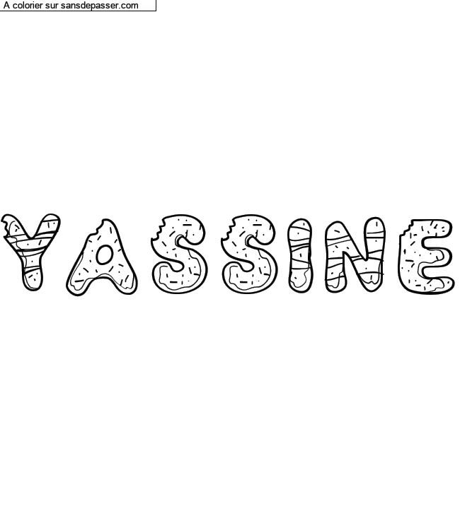 Coloriage pr&eacute;nom personnalis&eacute; "Yassine" par un invit&eacute;