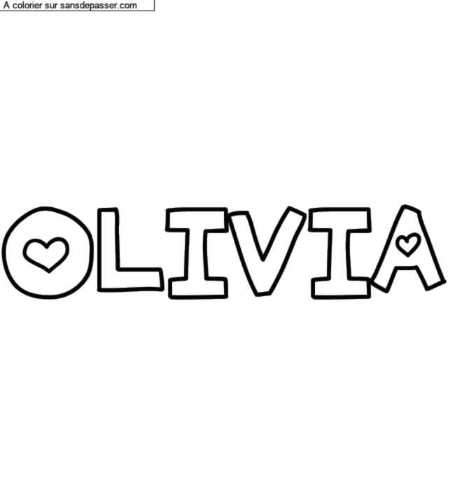 Coloriage pr&eacute;nom personnalis&eacute; "OLIVIA" par un invit&eacute;