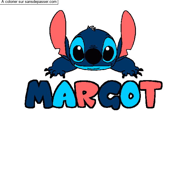 Coloriage Coloriage pr&eacute;nom MARGOT - d&eacute;cor Stitch par un invit&eacute;