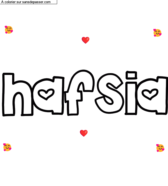 Coloriage pr&eacute;nom personnalis&eacute; "hafsia" par un invit&eacute;