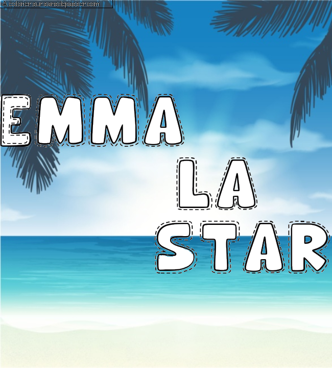 Coloriage pr&eacute;nom personnalis&eacute; "Emma
        la
       star" par Golum1910