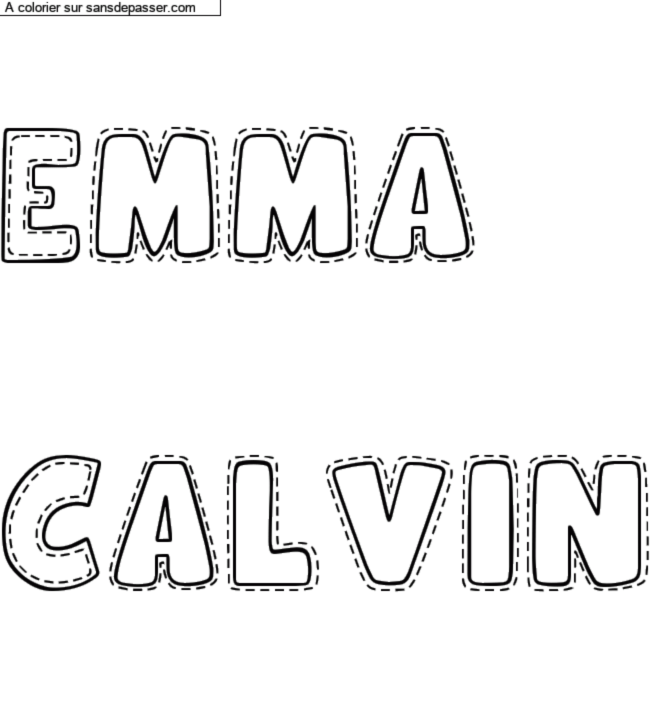 Coloriage pr&eacute;nom personnalis&eacute; "Emma

Calvin" par diotmich