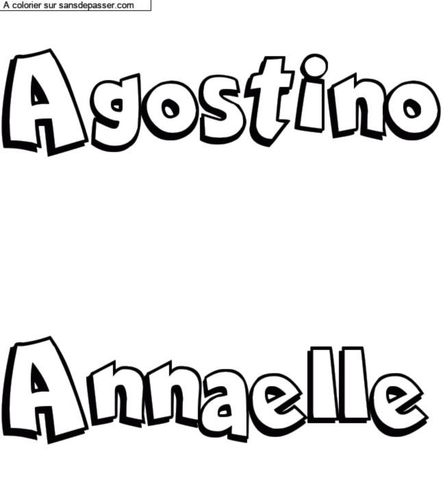 Coloriage pr&eacute;nom personnalis&eacute; "Agostino

Annaelle" par diotmich