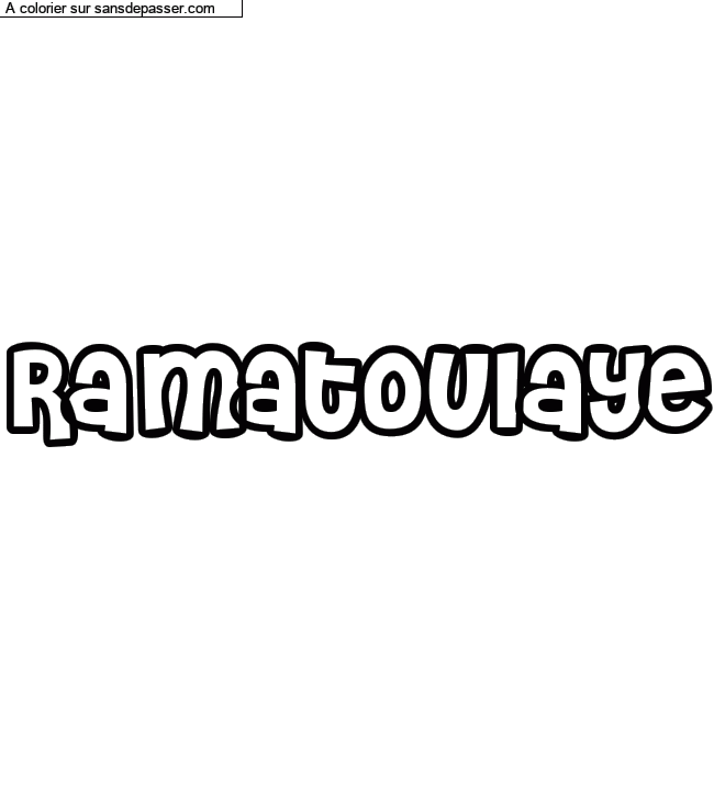 Coloriage pr&eacute;nom personnalis&eacute; "Ramatoulaye" par un invit&eacute;