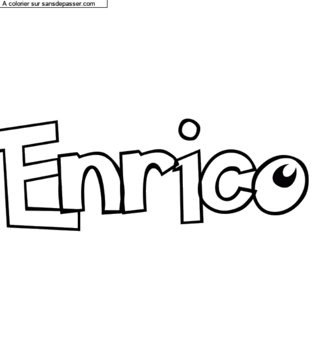 Coloriage pr&eacute;nom personnalis&eacute; "Enrico" par un invit&eacute;