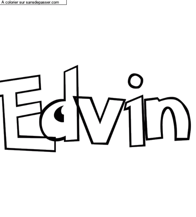 Coloriage pr&eacute;nom personnalis&eacute; "Edvin" par un invit&eacute;