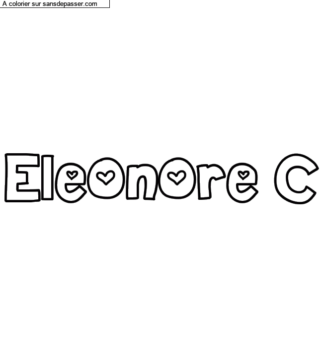 Coloriage pr&eacute;nom personnalis&eacute; "Eleonore C" par un invit&eacute;