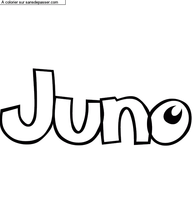 Coloriage pr&eacute;nom personnalis&eacute; "Juno" par un invit&eacute;