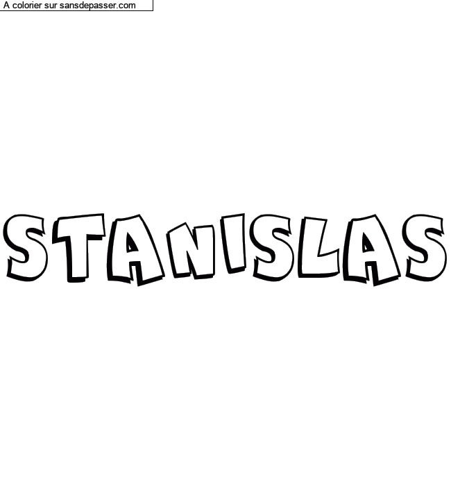 Coloriage pr&eacute;nom personnalis&eacute; "STANISLAS" par un invit&eacute;