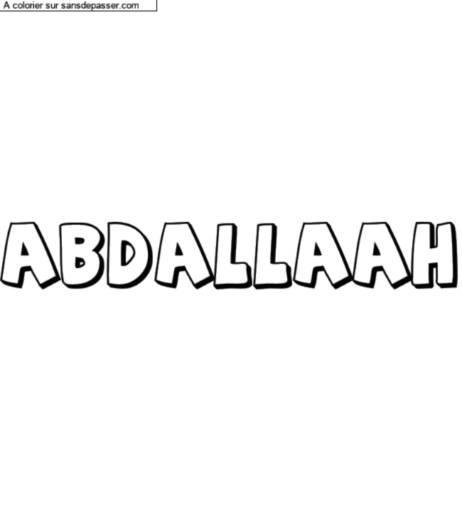 Coloriage pr&eacute;nom personnalis&eacute; "Abdallaah" par un invit&eacute;