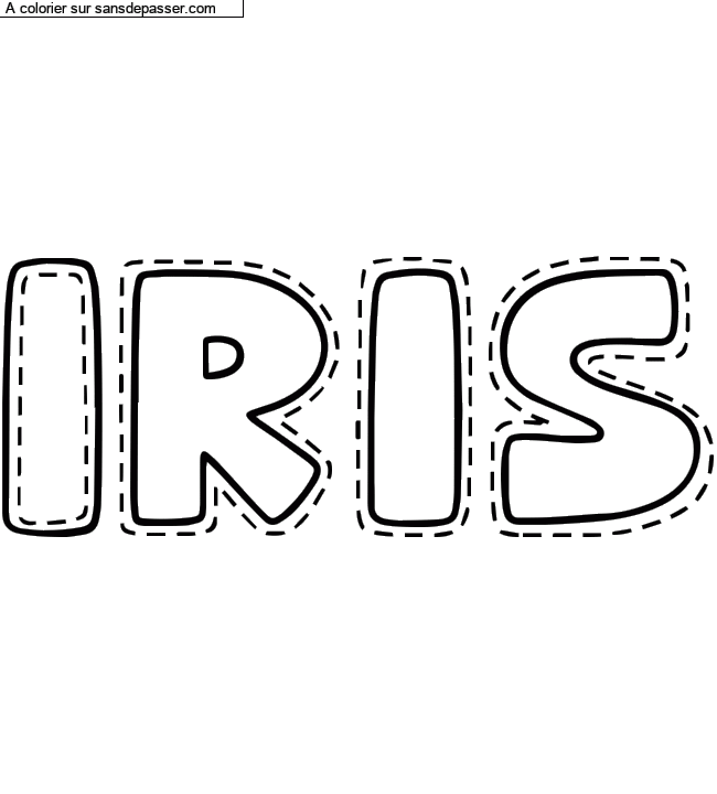 Coloriage pr&eacute;nom personnalis&eacute; "Iris" par un invit&eacute;