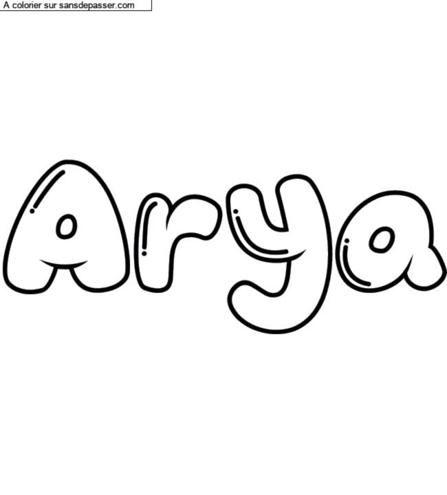 Coloriage pr&eacute;nom personnalis&eacute; "Arya" par charlottehamel
