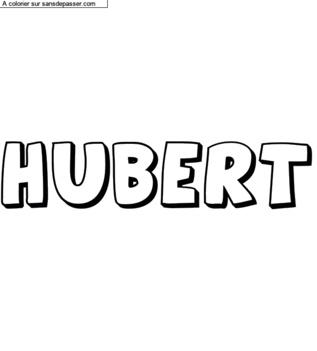 Coloriage pr&eacute;nom personnalis&eacute; "Hubert" par charlottehamel