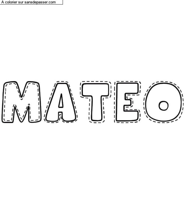 Coloriage pr&eacute;nom personnalis&eacute; "Mateo" par charlottehamel