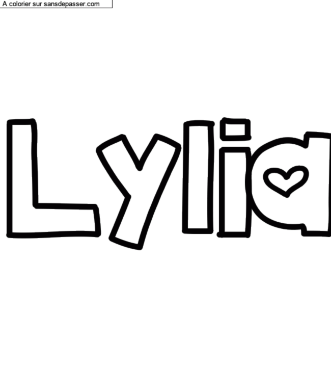 Coloriage pr&eacute;nom personnalis&eacute; "Lylia" par charlottehamel