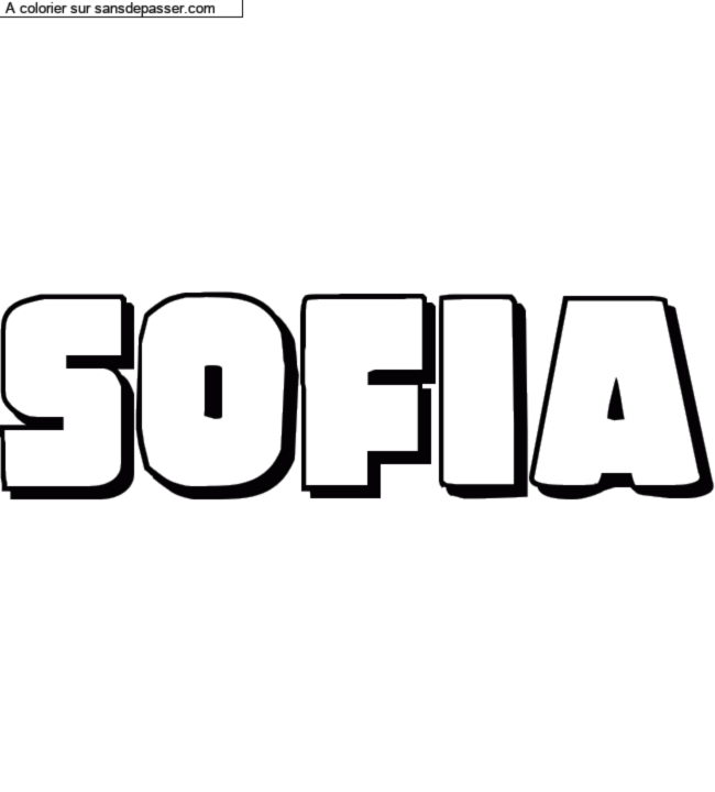 Coloriage pr&eacute;nom personnalis&eacute; "Sofia" par charlottehamel
