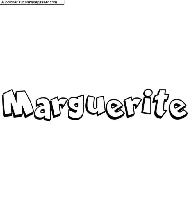 Coloriage pr&eacute;nom personnalis&eacute; "Marguerite" par charlottehamel