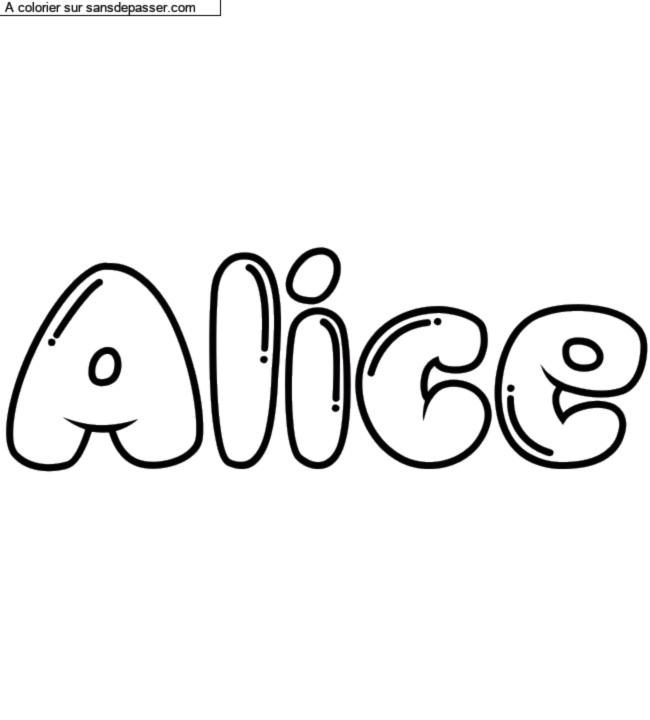 Coloriage pr&eacute;nom personnalis&eacute; "Alice" par charlottehamel