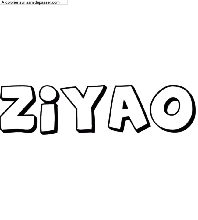 Coloriage pr&eacute;nom personnalis&eacute; "Ziyao" par charlottehamel