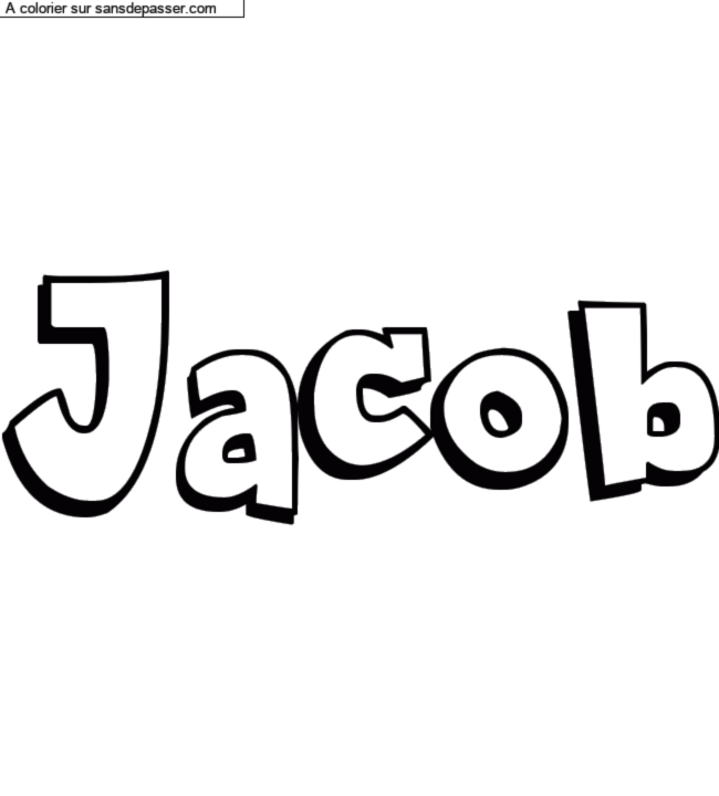 Coloriage pr&eacute;nom personnalis&eacute; "Jacob" par charlottehamel