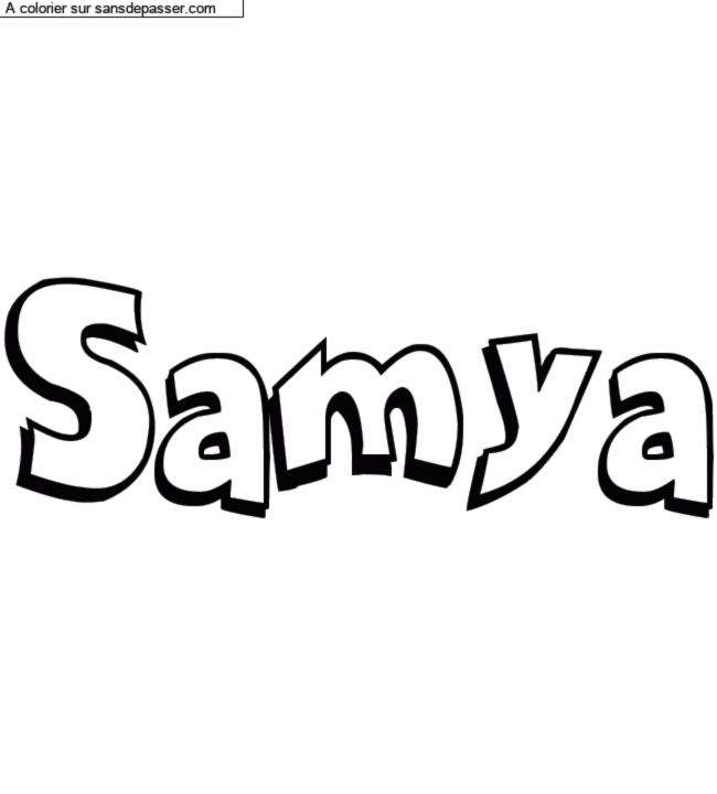 Coloriage pr&eacute;nom personnalis&eacute; "Samya" par charlottehamel