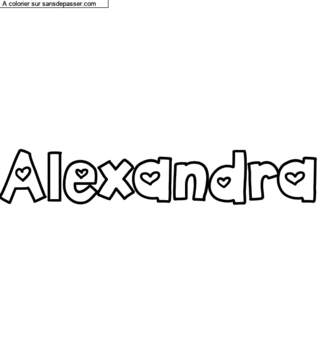 Coloriage pr&eacute;nom personnalis&eacute; "Alexandra" par charlottehamel