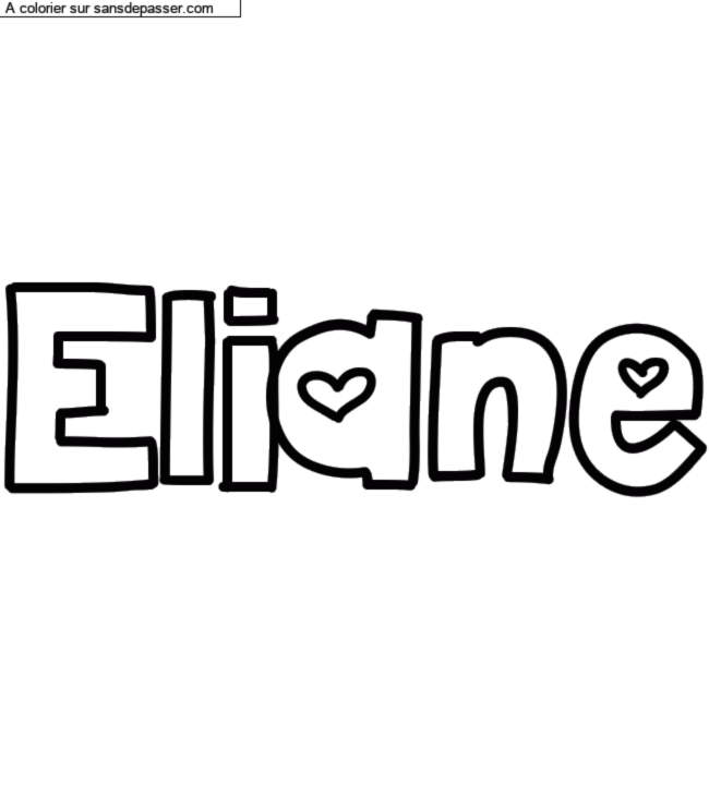 Coloriage pr&eacute;nom personnalis&eacute; "Eliane" par charlottehamel