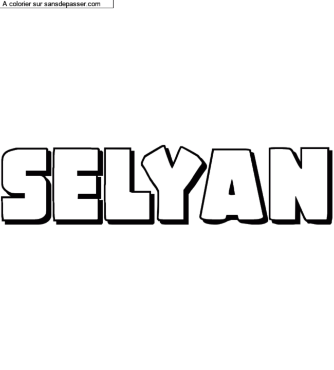 Coloriage pr&eacute;nom personnalis&eacute; "Selyan" par charlottehamel
