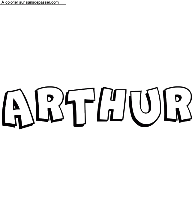 Coloriage pr&eacute;nom personnalis&eacute; "ARTHUR" par titou33430